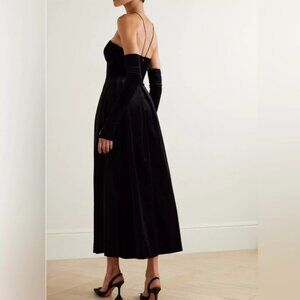 NWOT Alex Perry Patten Pleated Velvet Gown And Gloves See